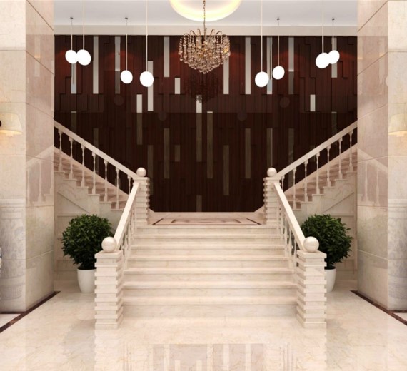 crema marfil marble floor and stairs